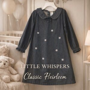 OshKosh Denim Dress – Embroidered Floral | Size 4T/4A | NWT